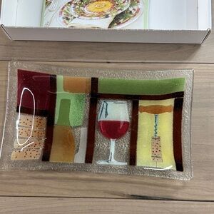 Colorful Glass Serving Platter